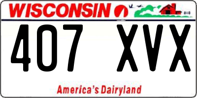 WI license plate 407XVX