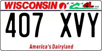 WI license plate 407XVY