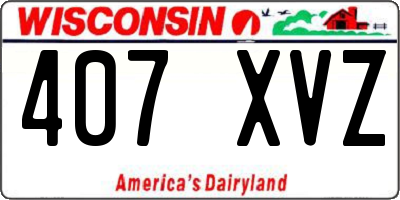 WI license plate 407XVZ
