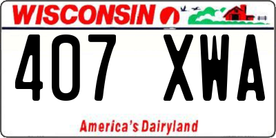 WI license plate 407XWA