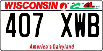 WI license plate 407XWB