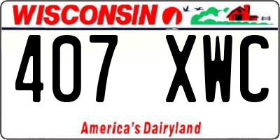 WI license plate 407XWC