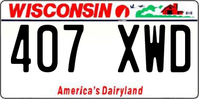 WI license plate 407XWD