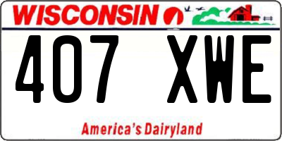 WI license plate 407XWE
