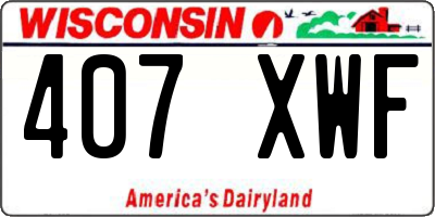 WI license plate 407XWF
