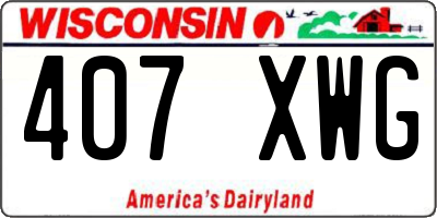 WI license plate 407XWG