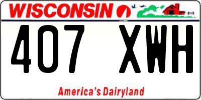 WI license plate 407XWH