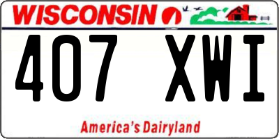 WI license plate 407XWI