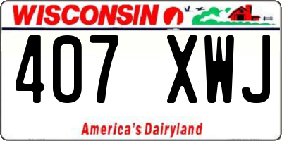 WI license plate 407XWJ