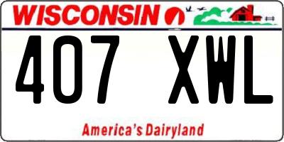 WI license plate 407XWL