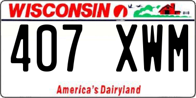 WI license plate 407XWM