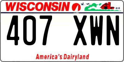 WI license plate 407XWN