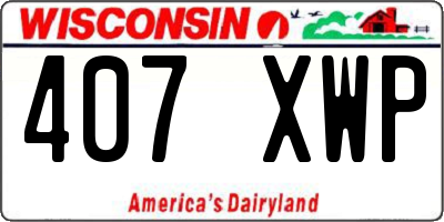 WI license plate 407XWP