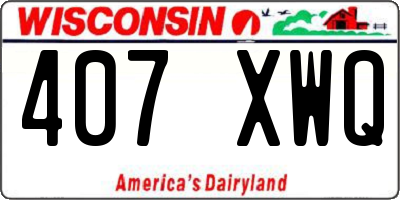 WI license plate 407XWQ
