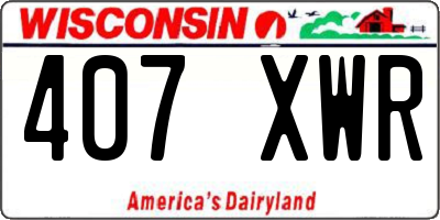 WI license plate 407XWR