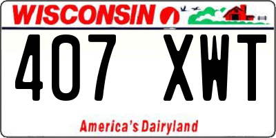 WI license plate 407XWT