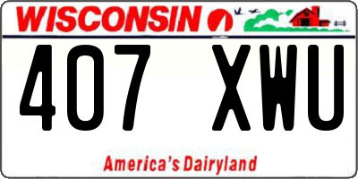 WI license plate 407XWU