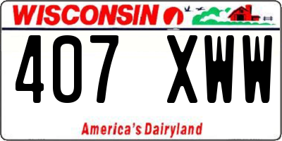 WI license plate 407XWW