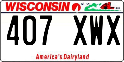 WI license plate 407XWX