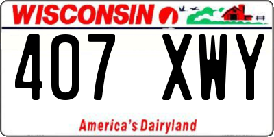 WI license plate 407XWY