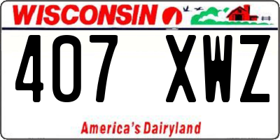 WI license plate 407XWZ
