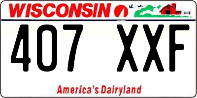 WI license plate 407XXF