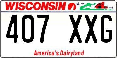 WI license plate 407XXG