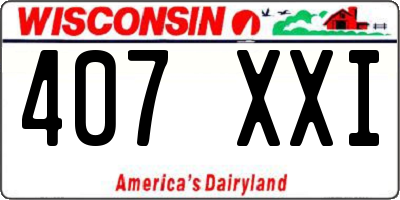 WI license plate 407XXI