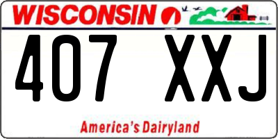 WI license plate 407XXJ