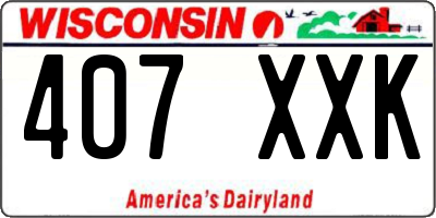 WI license plate 407XXK