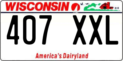 WI license plate 407XXL
