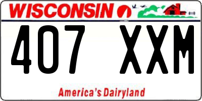 WI license plate 407XXM