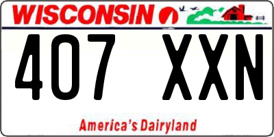 WI license plate 407XXN