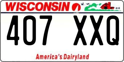 WI license plate 407XXQ