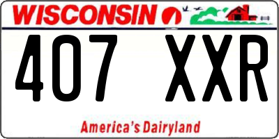 WI license plate 407XXR
