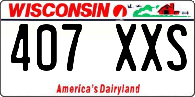 WI license plate 407XXS