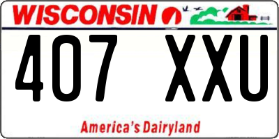 WI license plate 407XXU