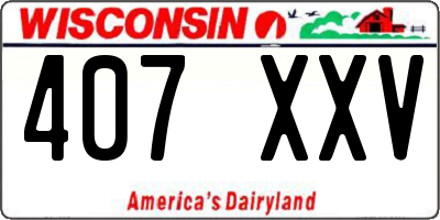 WI license plate 407XXV