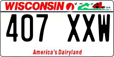 WI license plate 407XXW