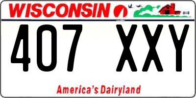 WI license plate 407XXY