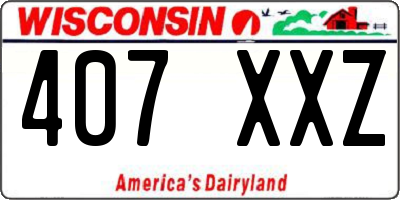 WI license plate 407XXZ