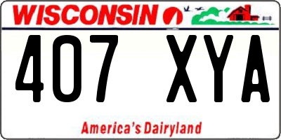 WI license plate 407XYA