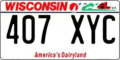 WI license plate 407XYC
