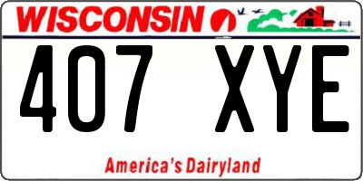 WI license plate 407XYE