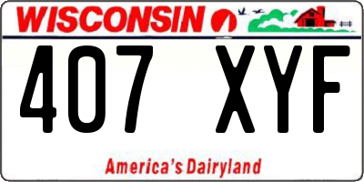WI license plate 407XYF