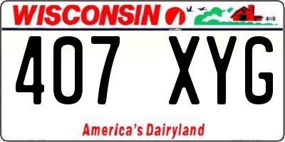 WI license plate 407XYG