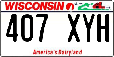 WI license plate 407XYH
