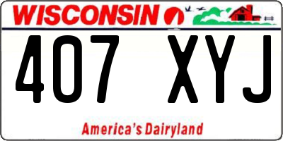 WI license plate 407XYJ