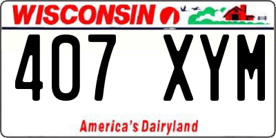 WI license plate 407XYM