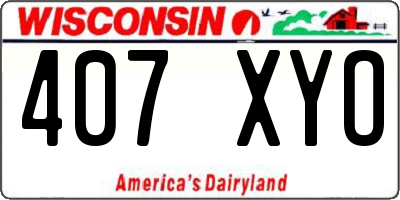 WI license plate 407XYO
